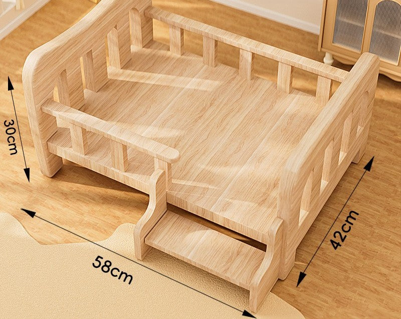 Lit en bois massif pour chien et chat toutes saisons