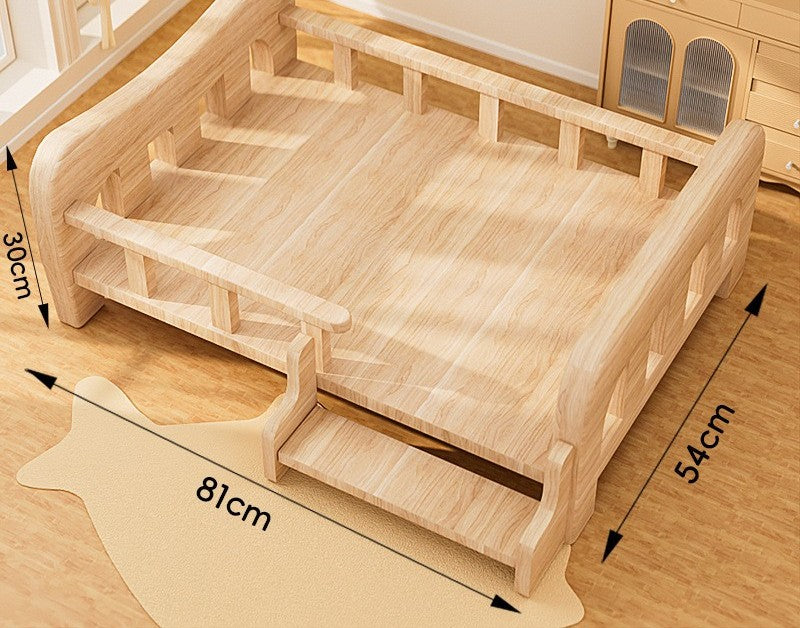 Lit en bois massif pour chien et chat toutes saisons