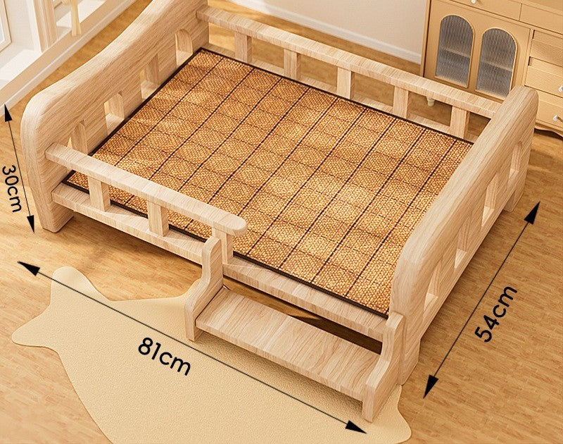 Lit en bois massif pour chien et chat toutes saisons