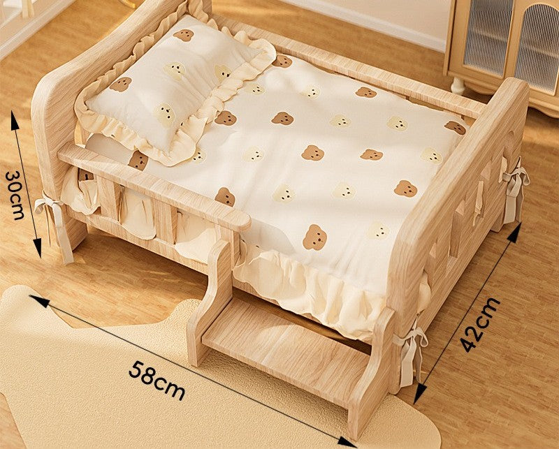 Lit en bois massif pour chien et chat toutes saisons