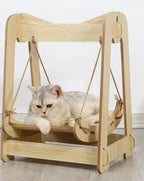 Hamac suspendu sécurisé en bois pour chat