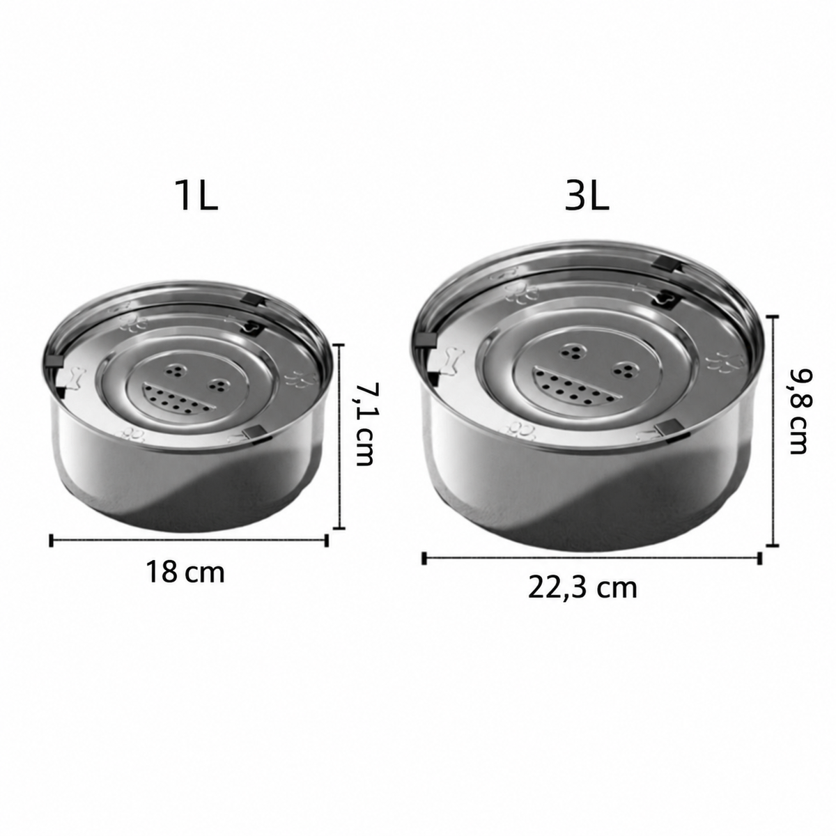 Bol à eau inox avec disque flottant - chien ou chat
