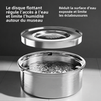 Bol à eau inox avec disque flottant - chien ou chat