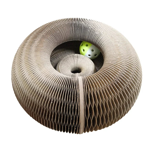 Griffoir rond pliable pour chat avec balle
