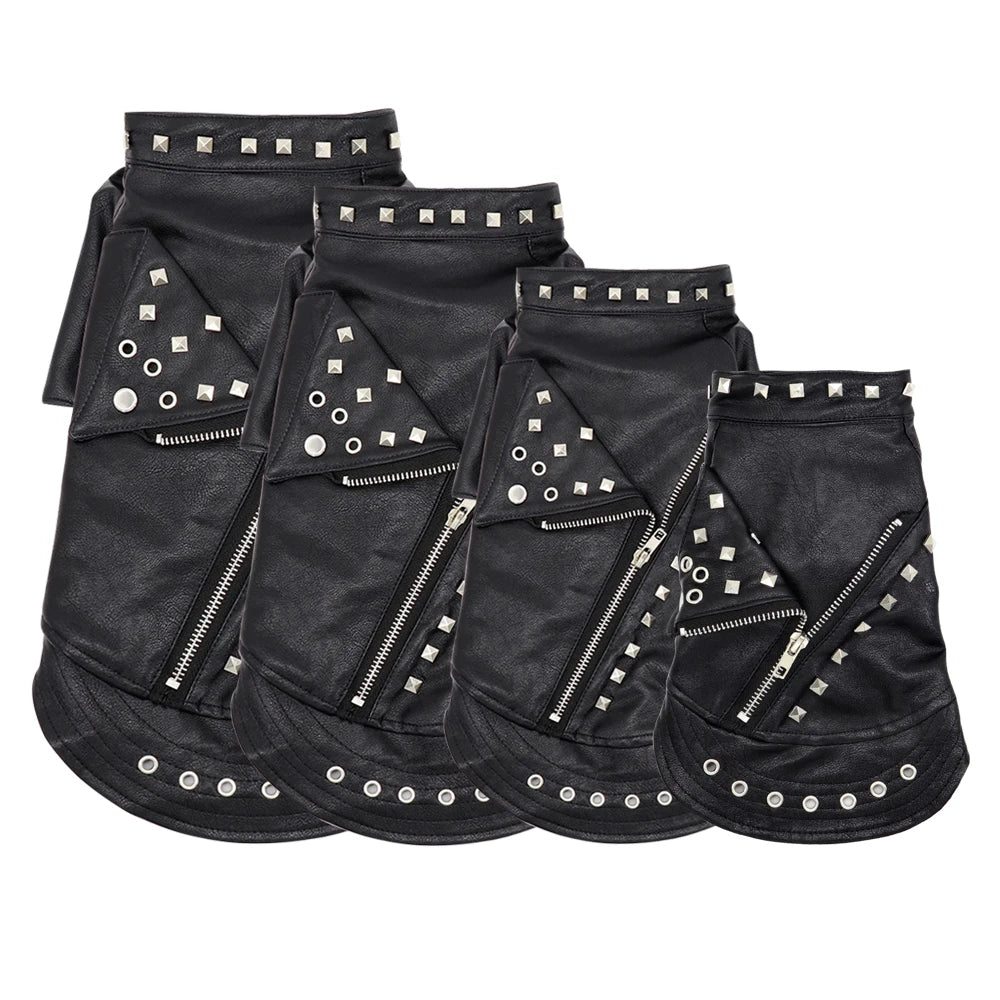 Veste en cuir noir - chien ou chat