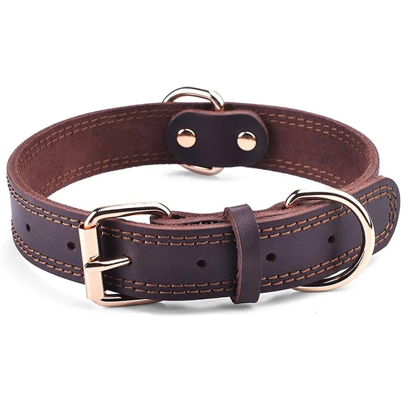 Collier cuir véritable - chien