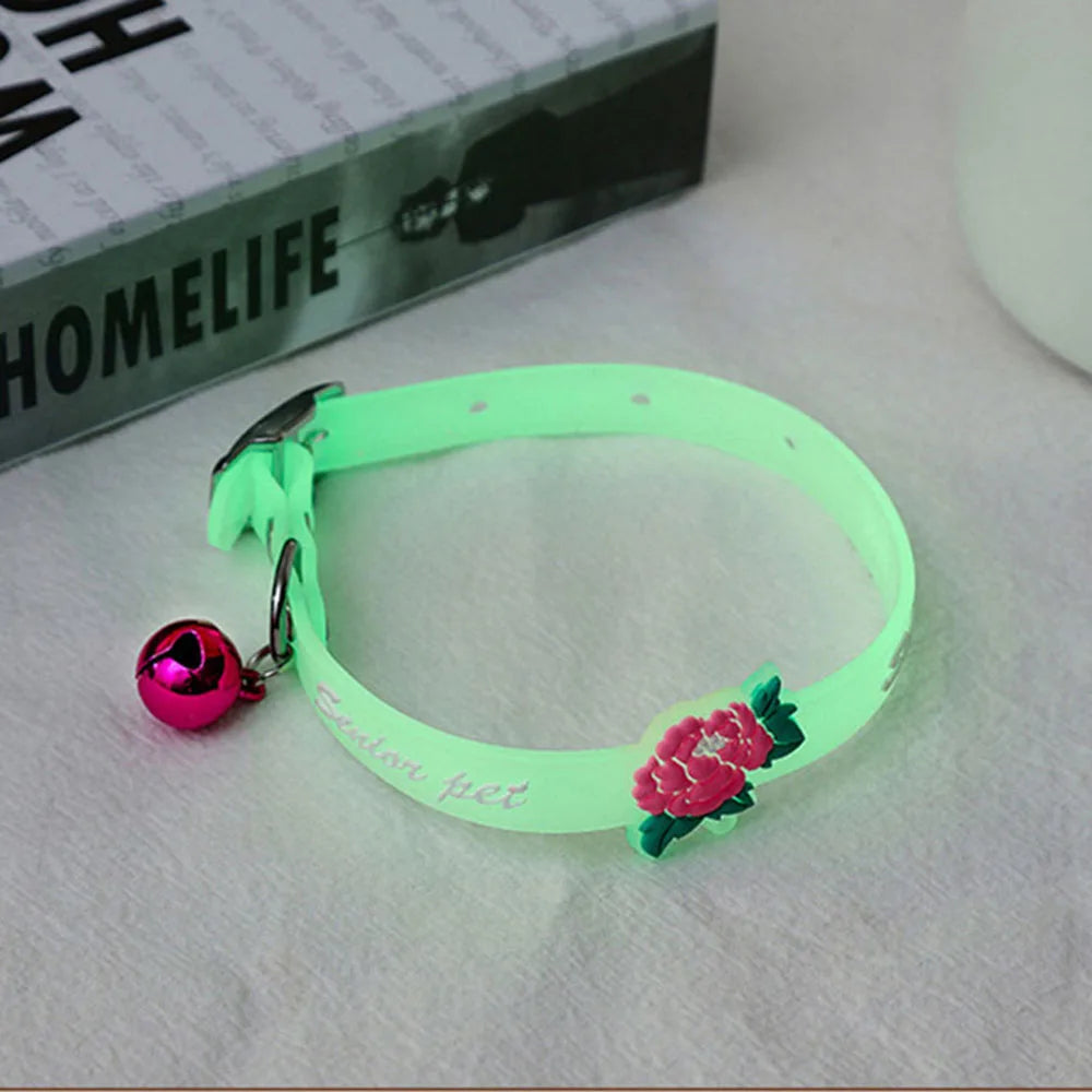 Collier lumineux en silicone pour chat