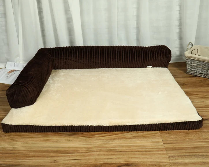 Canapé-lit de luxe en velours côtelé pour chien et chat