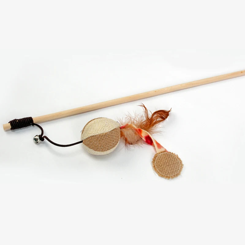 Baguette à plumes interactive pour chat