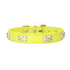 Collier en cuir motif os pour chien & chiot