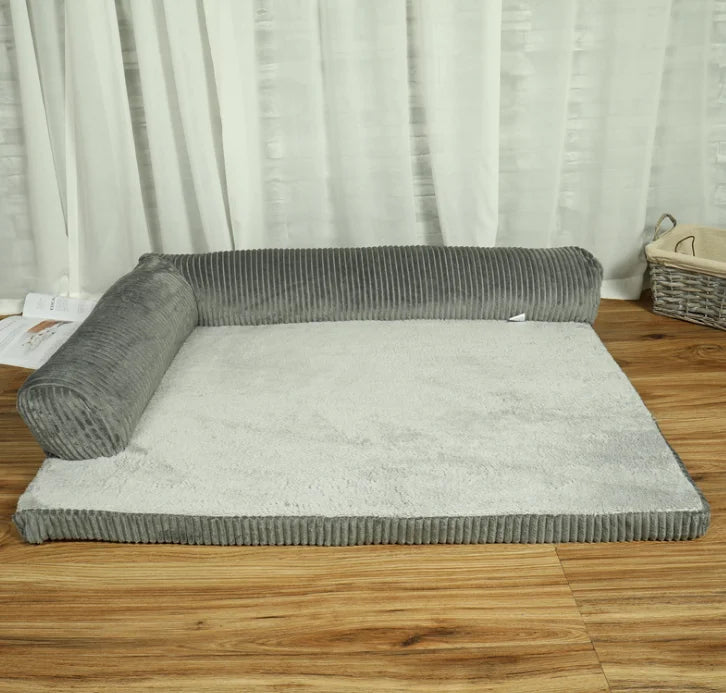 Canapé-lit de luxe en velours côtelé pour chien et chat