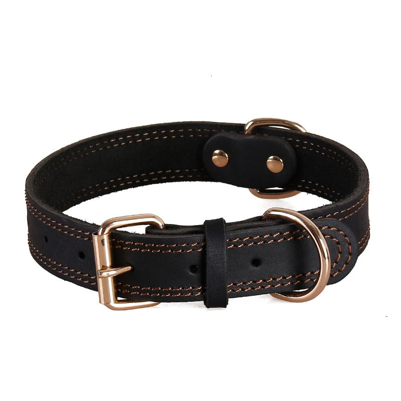 Collier cuir véritable - chien