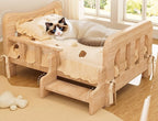 Lit en bois massif toutes saisons - chien et chat
