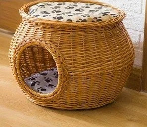 Maison en rotin pour chat