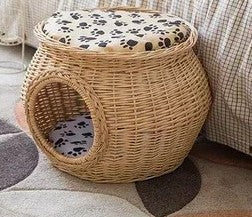 Maison en rotin pour chat