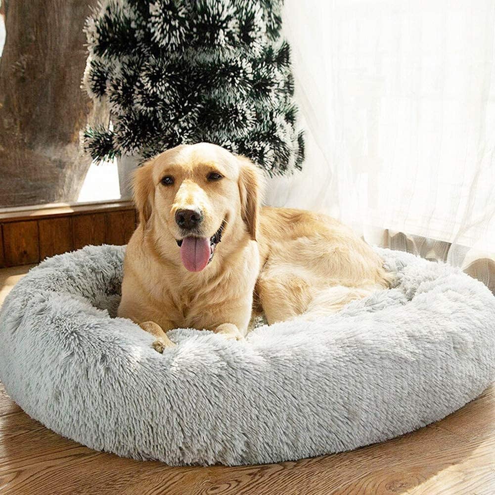 Lit rond moelleux et chaud pour chien et chat