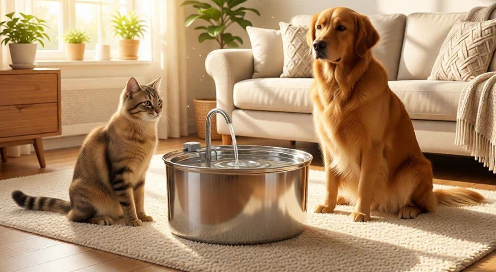 Fontaine à eau inox silencieuse - chien ou chat