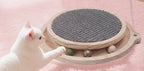 Jouet interactif avec griffoir et plumes en bois pour chat