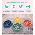 Gamelle anti-glouton antidérapante - chien ou chat