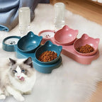 Bol triple 3-en-1 avec distributeur d’eau automatique pour chats et petits chiens