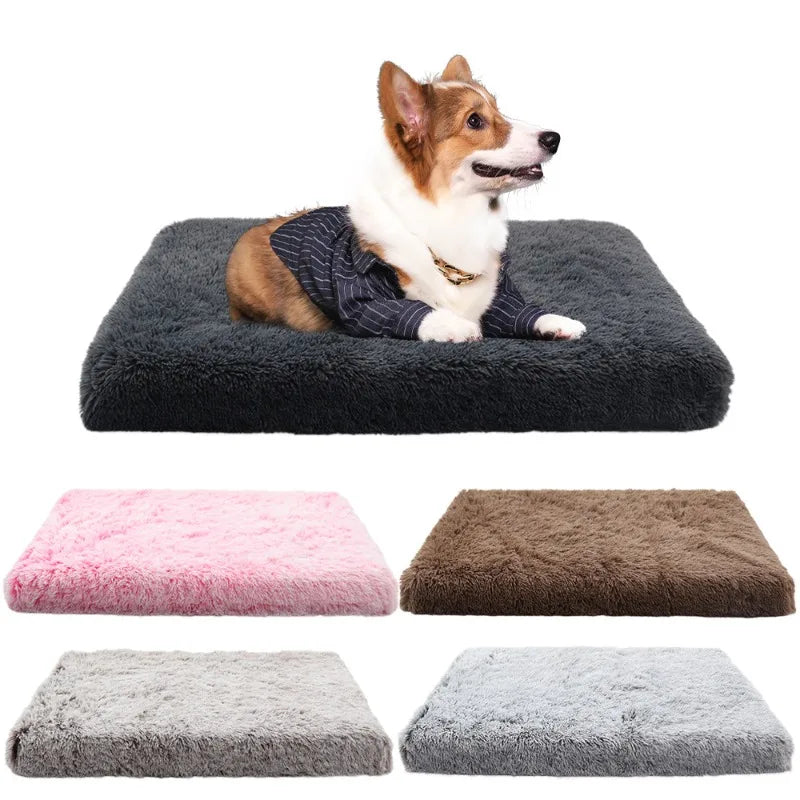 Matelas rectangulaire en peluche pour chien et chat