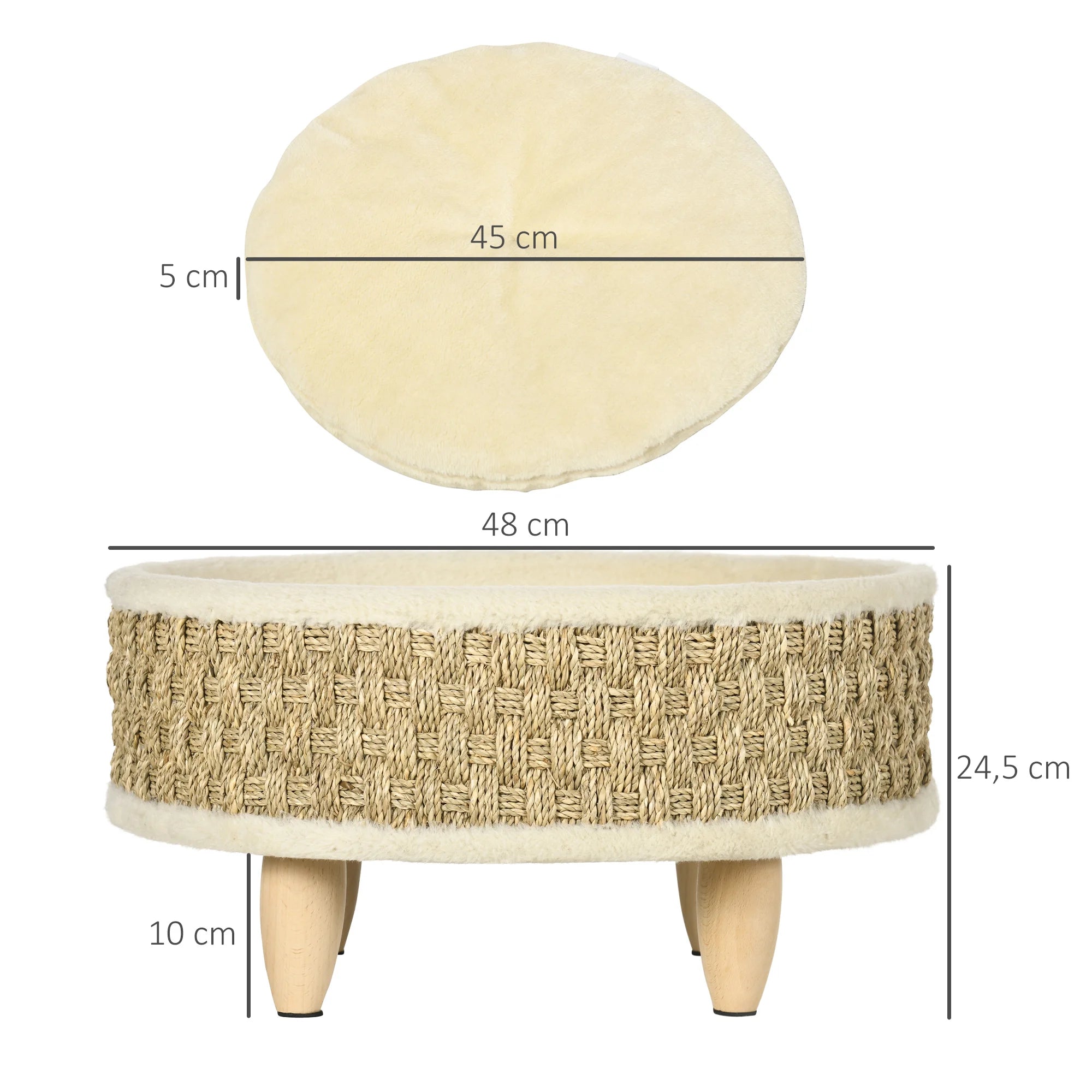 Panier rond sur pieds - chien ou chat
