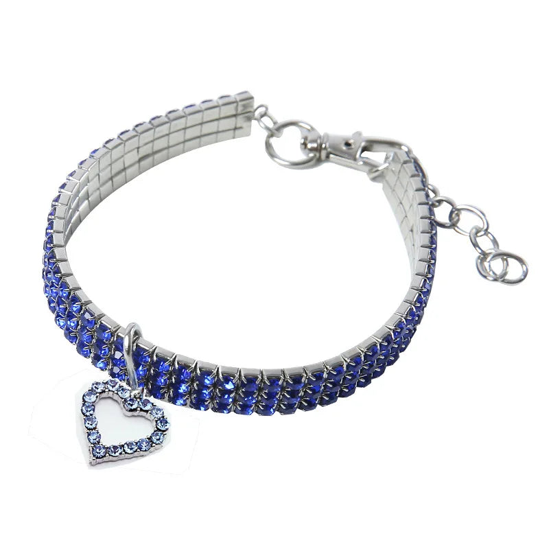 Collier strass cœur - chat ou petit chien
