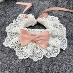 Collier dentelle nœud - chat ou petit chien