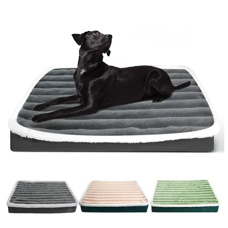 Lit rectangulaire ultra peluche en mousse pour chien et chat