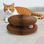 Griffoir rond pliable pour chat avec balle