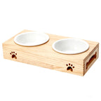 Gamelle sur support en bambou – chien et chat