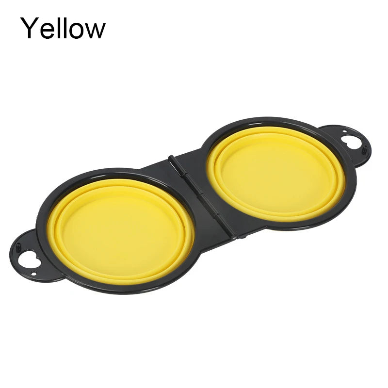 Bol Double Pliable 2 en 1 en Silicone pour chien et chat