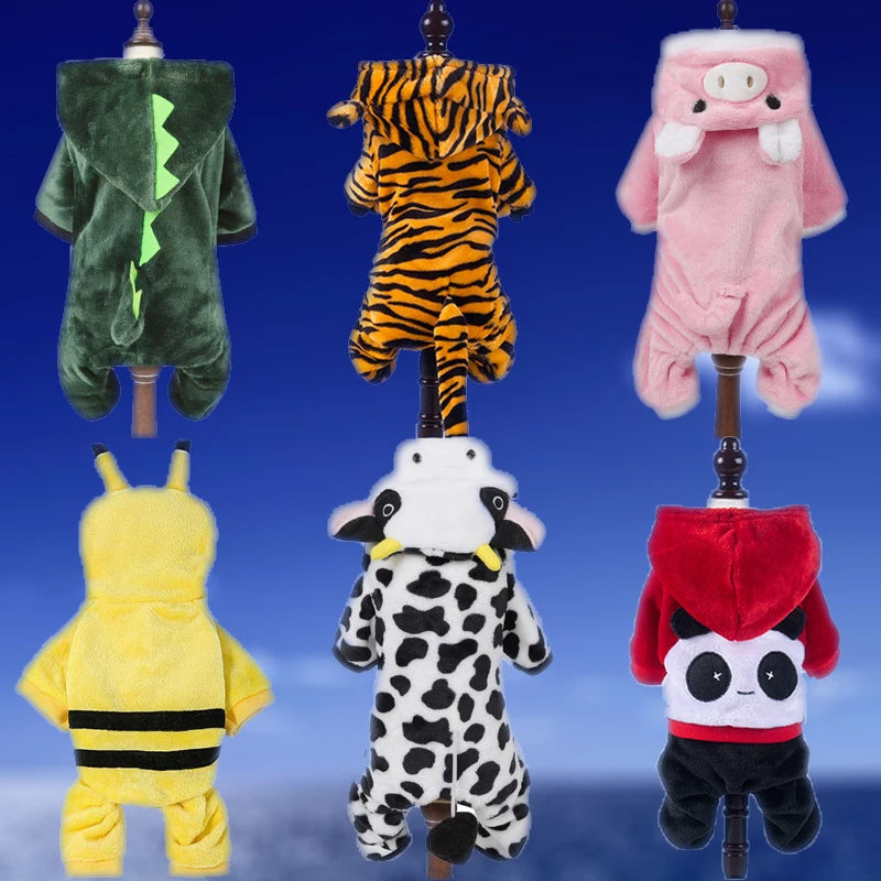 Costume rigolo en flanelle pour chien et chat