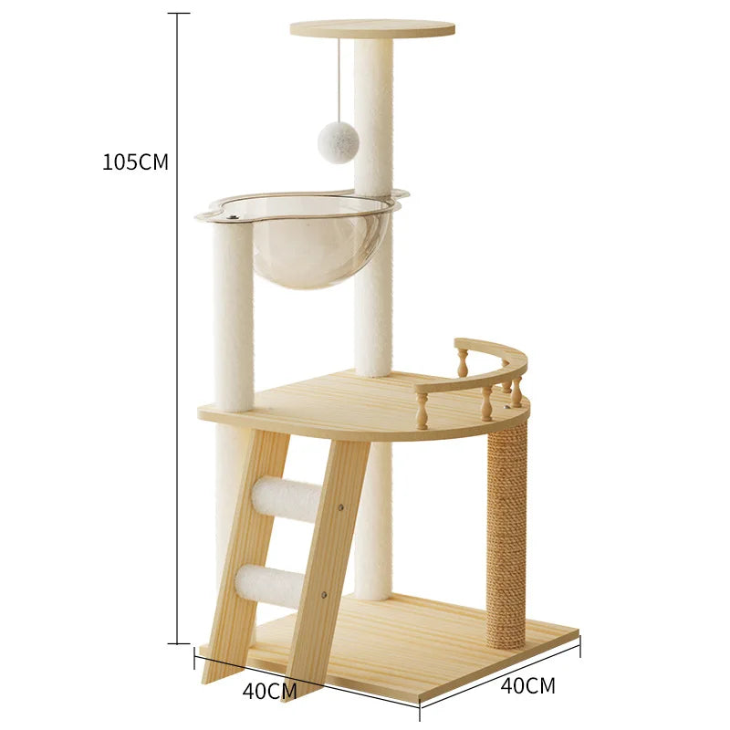 Arbre à Chat en Bois Naturel