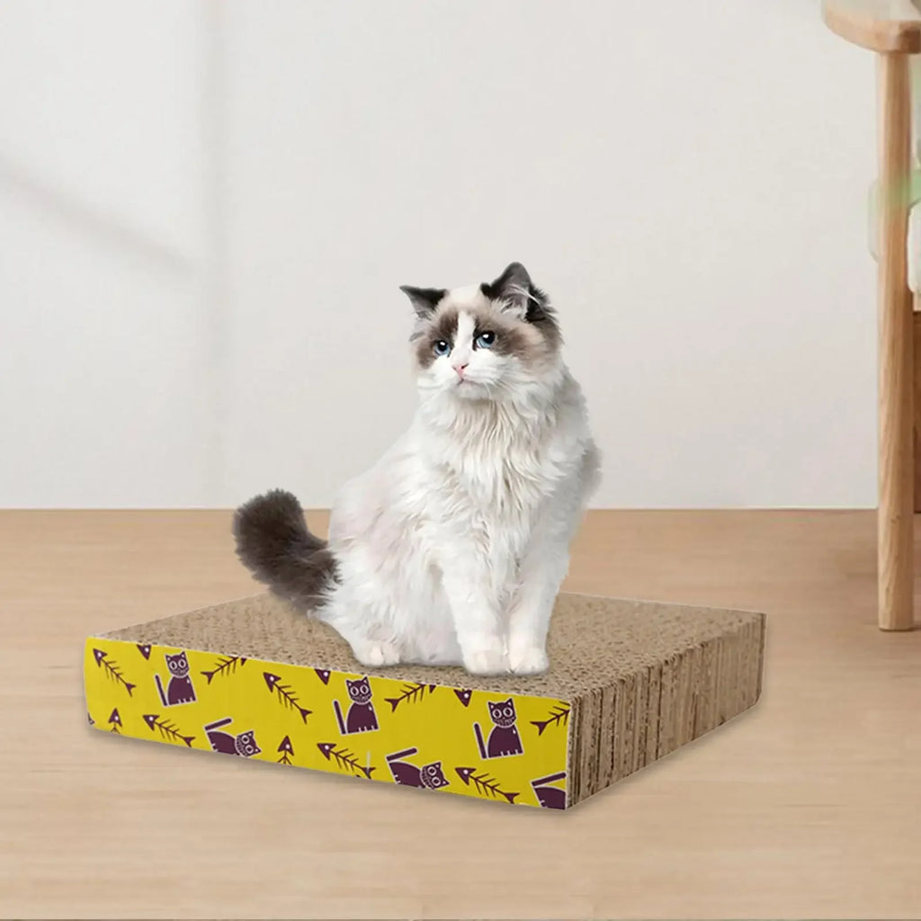 Planche griffoir en carton pour chat avec espace repos