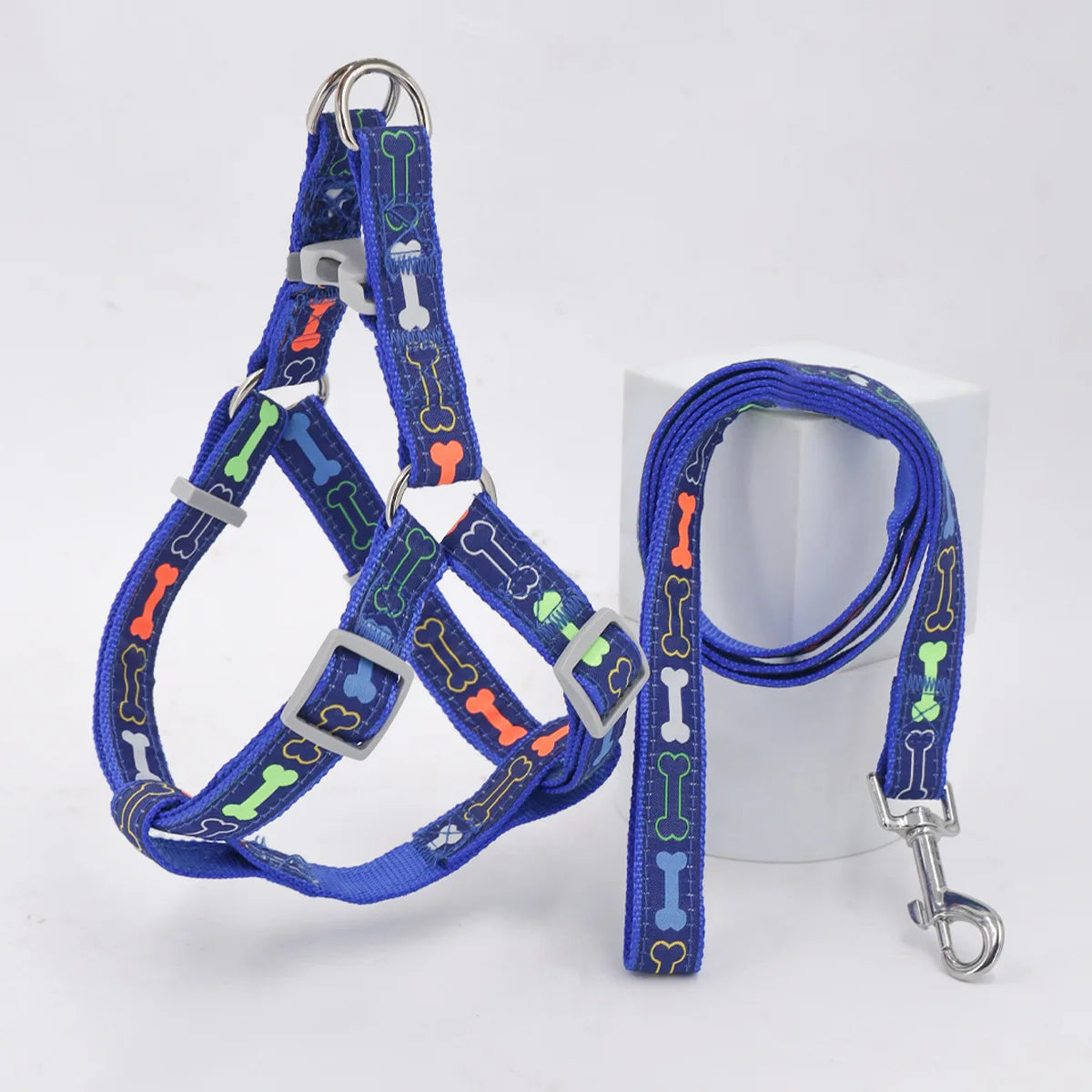 Harnais motif os avec laisse - chien