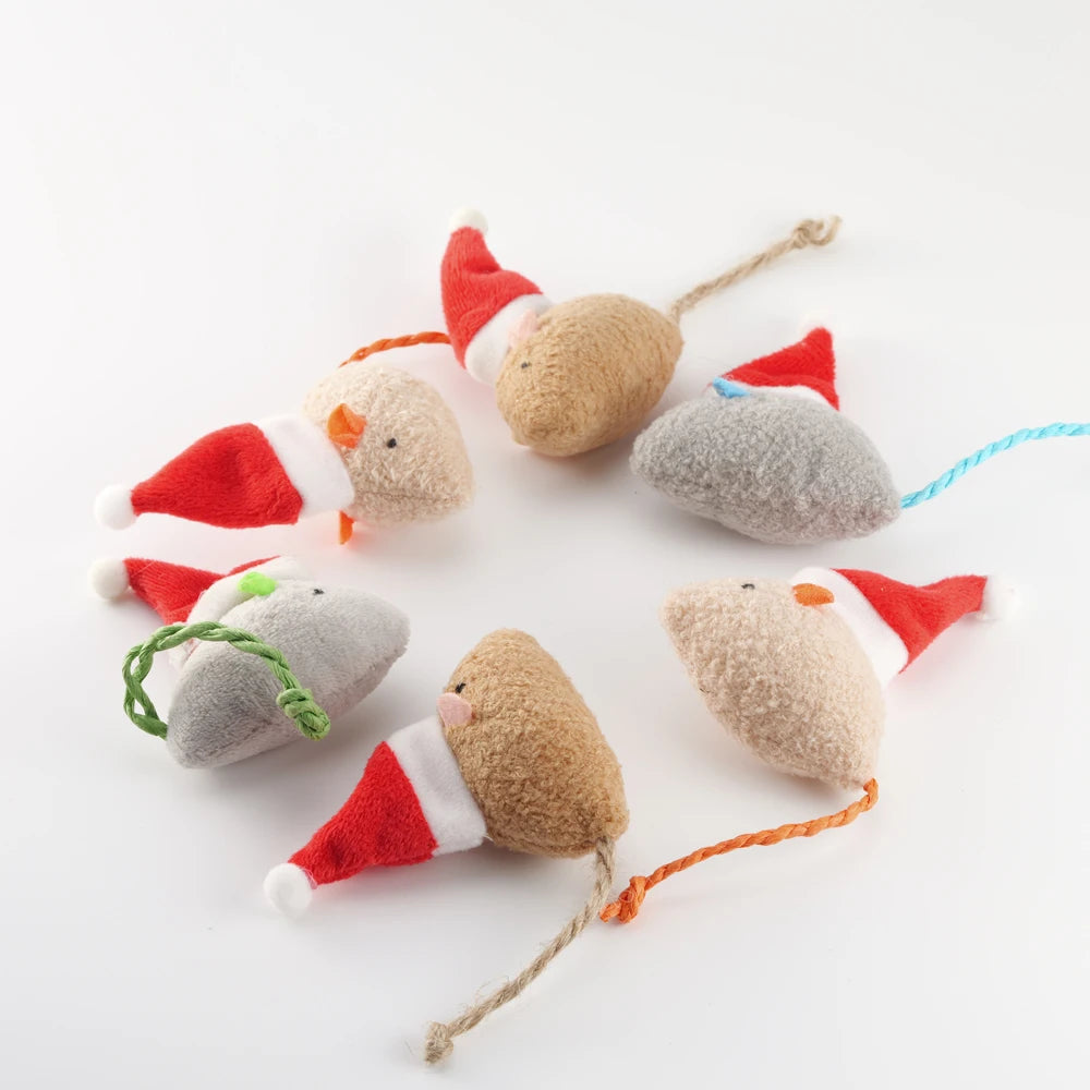 Jouet Souris Chapeau de Noël pour Chat
