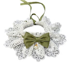 Collier dentelle nœud - chat ou petit chien