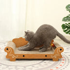 Lit canapé en bois pour chat avec griffoir en carton ondulé