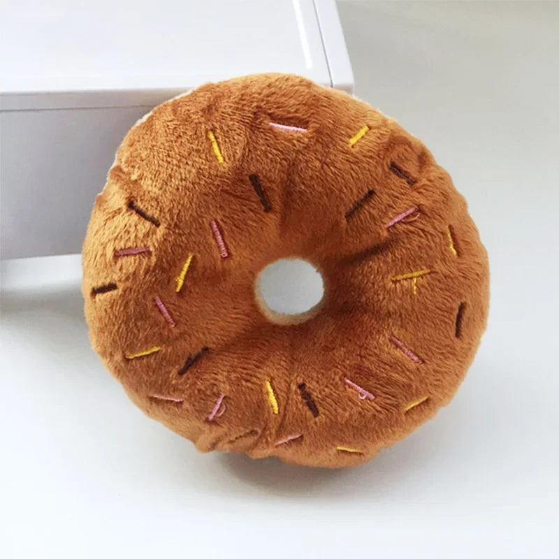 Jouet donut en peluche pour chien