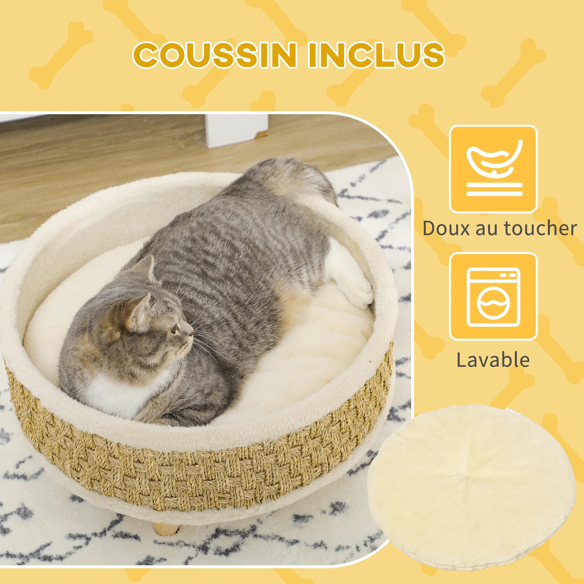 Panier rond sur pieds - chien ou chat