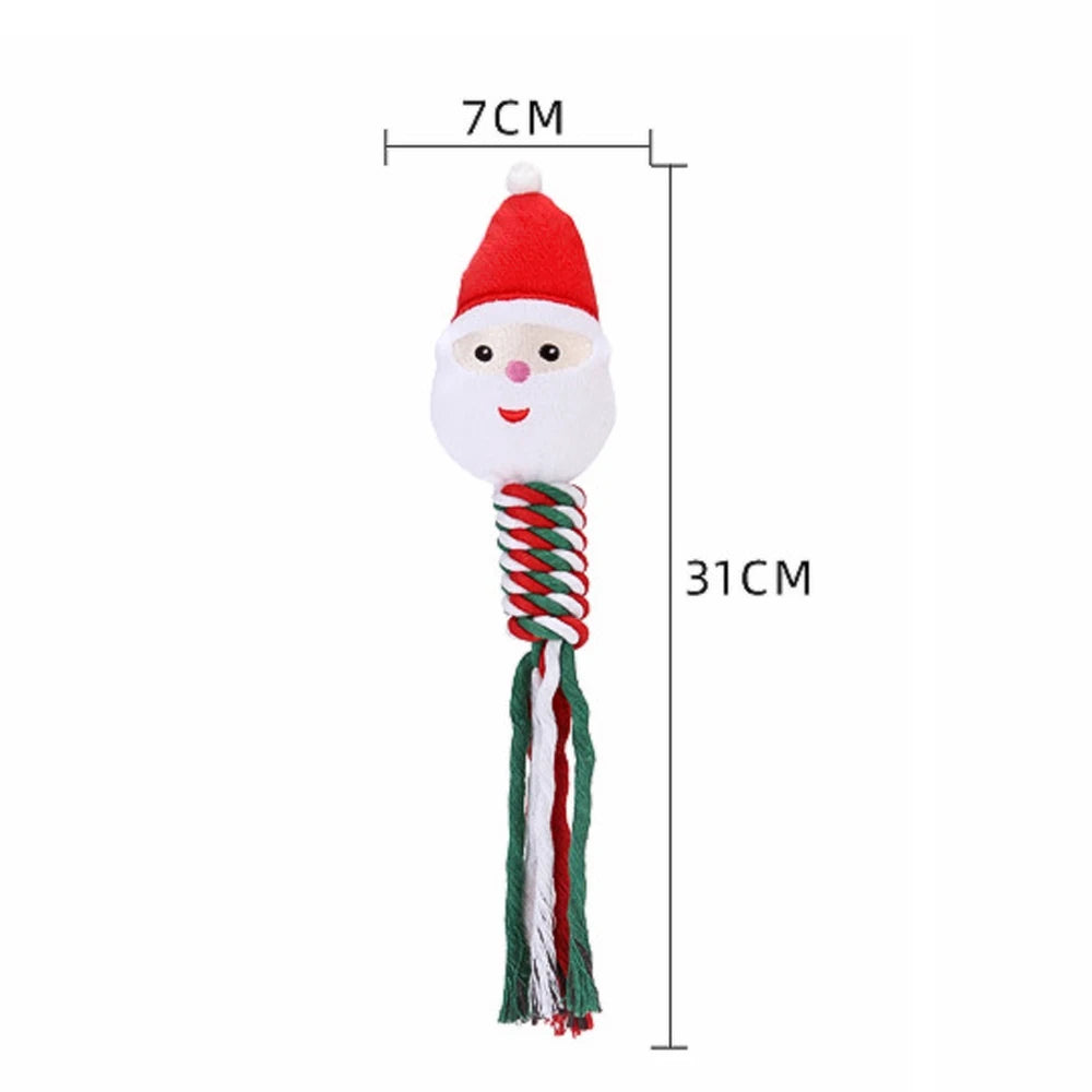 Jouet de Noël en corde & peluche pour chien & chiot