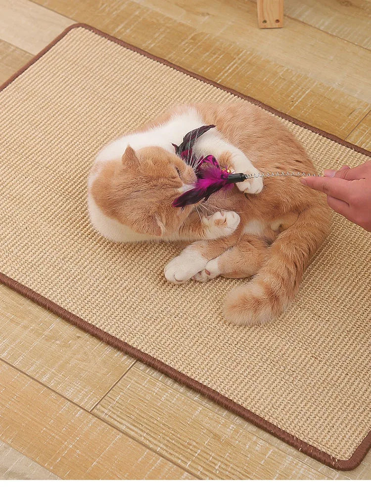 Tapis griffoir en sisal pour chat et protection canapé