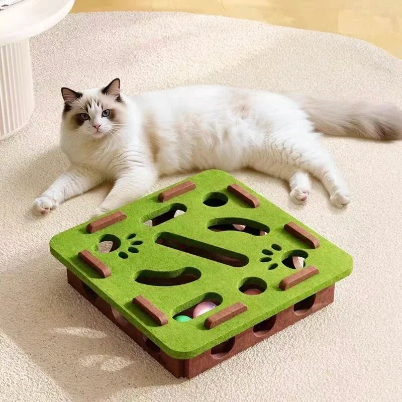 Puzzle interactif en feutre pour chat