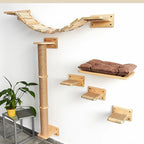 Arbre à Chat Mural en Bois