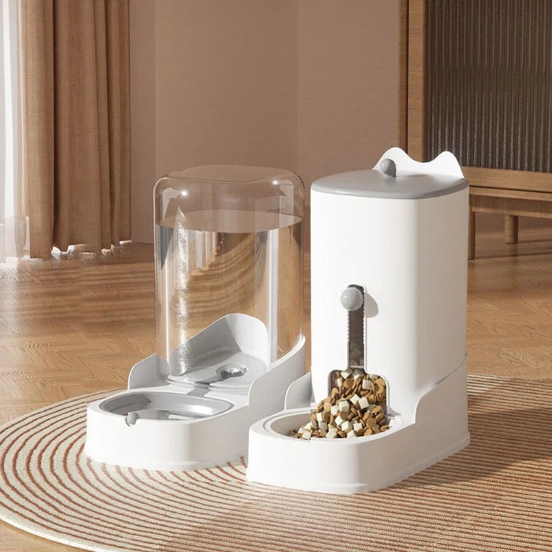 Distributeur automatique d'eau et de croquettes - chien & chat