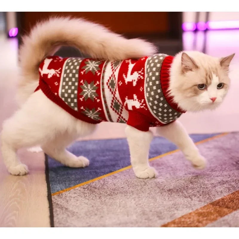 Pull de Noël col roulé pour chien & chat