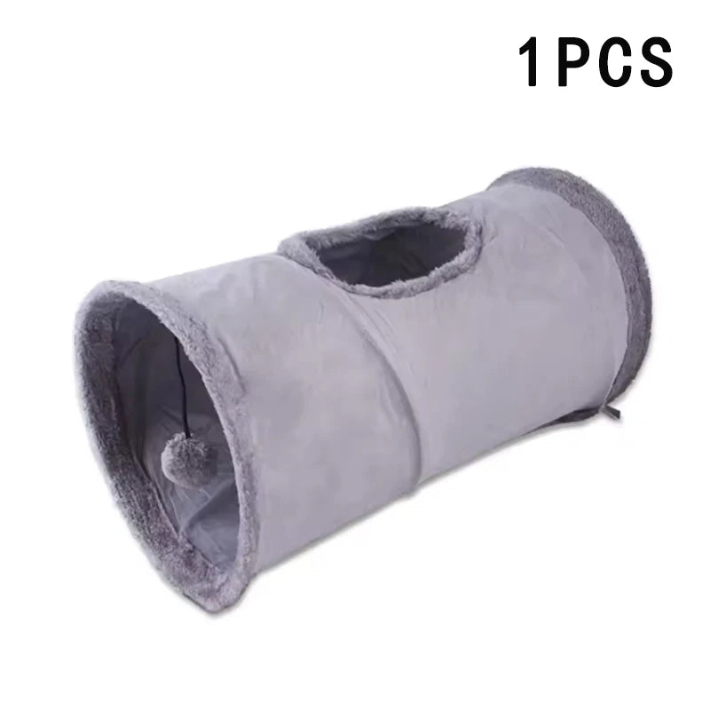 Tunnel en peluche pour chat