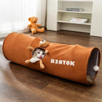 Tunnel interactif pliable pour chat avec balle suspendue
