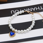 Collier perlé cœur - chat ou petit chien
